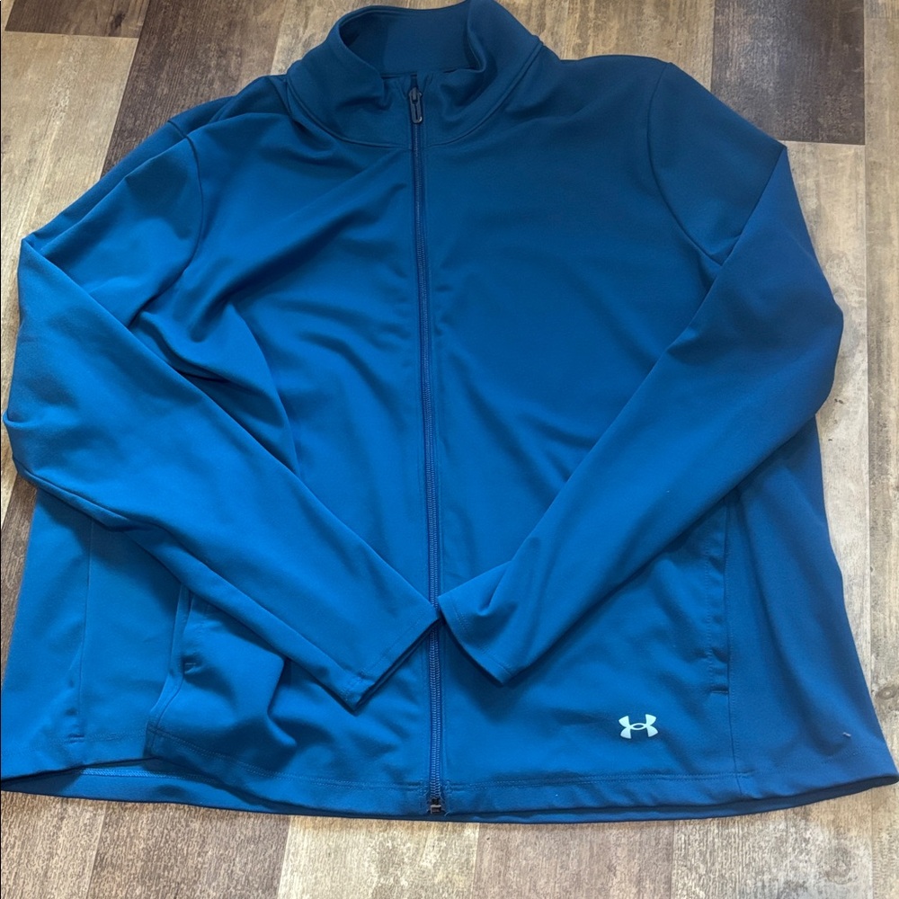 Under Armour UA Full Zip Motion Jacket Size 1X Blue Pockets - Picture 2 of 3